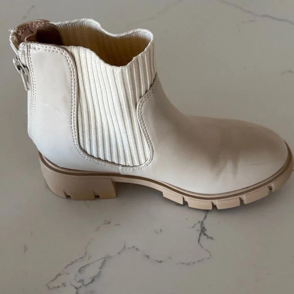 Stylish Cream Kids Ankle Boots